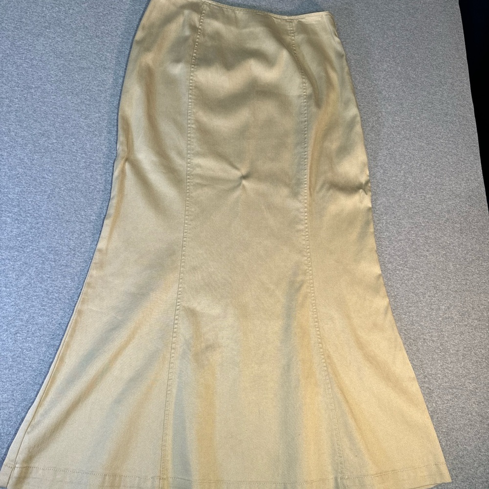 Talbots  Flare Maxi Skirt Tinsel Cotton Blend Size 4 Modest Career Casual